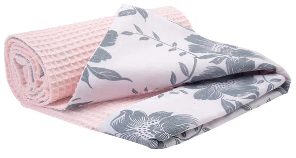 Medi Partners Blanket 75x100 cotton + cotton Waffle – Berry + light pink Waffle