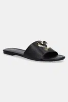 Kožené pantofle Love Moschino dámské, černá barva, JA28161G0MIA0000