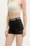 Tréninkové šortky Puma Strong černá barva, s potiskem, high waist, 526002