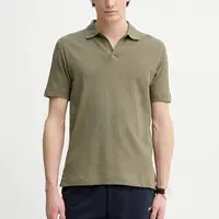 Polo tričko s lněnou směsí Marc O'Polo zelená barva, M23209153026