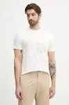 Bavlněné tričko Guess béžová barva, s aplikací, M5GI39 KBW41