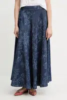 Sukně Twinset tmavomodrá barva, maxi, áčková, 251AQ2114