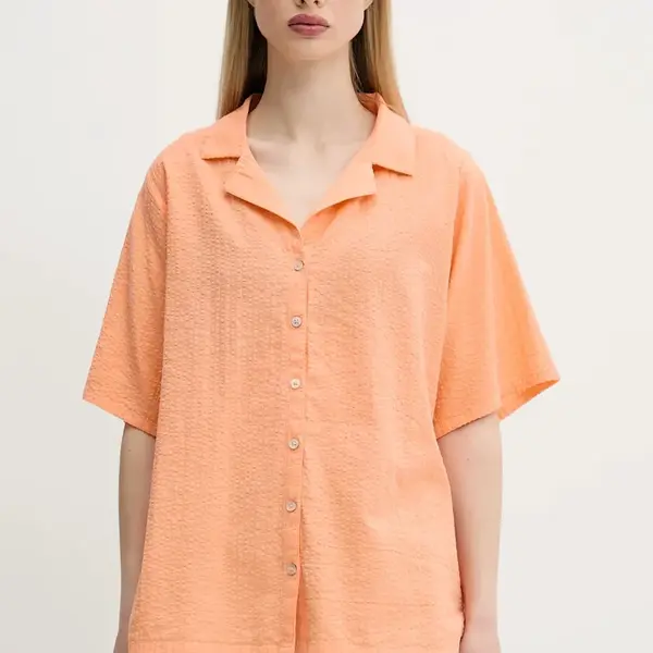 Bavlněná košile Rip Curl CALA VADELLA dámská, oranžová barva, relaxed, s klasickým límcem, 05FWSH