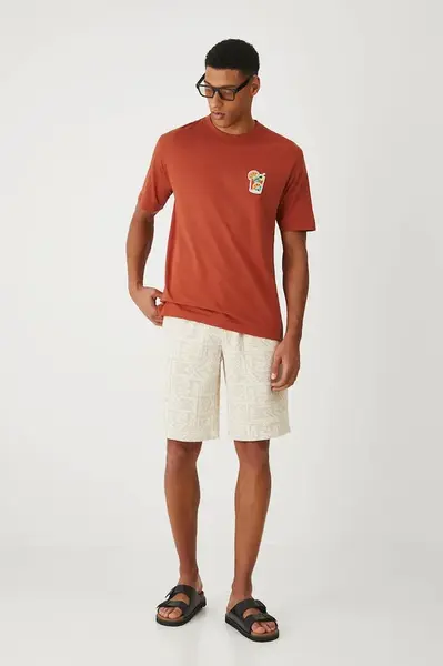 Bavlněné tričko Medicine pánské, oranžová barva, s aplikací