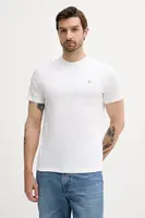 Bavlněné tričko Calvin Klein Jeans pánské, bílá barva, s aplikací, LV04RC272G