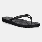 Žabky Tommy Hilfiger HILFIGER STRAP BEACH SANDAL dámské, černá barva, na plochém podpatku, FW0FW08736