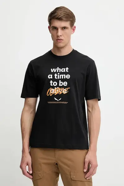 Tričko Salewa Eagle Outside pánské, černá barva, s potiskem, 00.0000029108