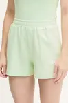 Kraťasy Guess ROBERTA dámské, zelená barva, s aplikací, high waist, V5GD19 KC3D2