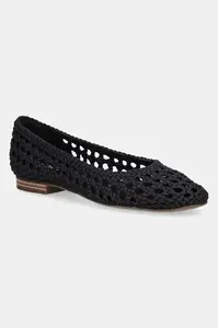 Baleríny Toms BLACK WOVEN BASKET