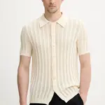 Bavlněná košile BARENA VENEZIA Camicia Mola pánská, béžová barva, regular, s klasickým límcem, KNU5115.2741