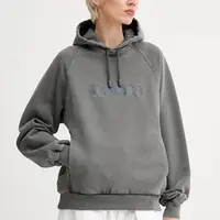 Bavlněná mikina Sunnei dámská, šedá barva, s kapucí, s aplikací, RTWXJER031
