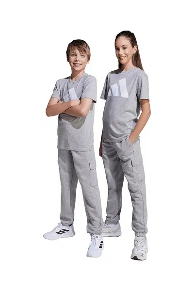 Dětské tepláky adidas šedá barva, JV9996