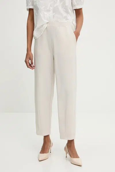Kalhoty Answear.LAB dámské, béžová barva, high waist