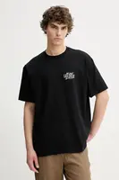 Bavlněné tričko Les Deux Allen pánské, černá barva, s potiskem, 1000207