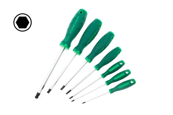 Šroubováky Imbus s kuličkou, rozměry H2 - H8, různé délky - JONNESWAY Velikost: H8