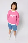 Dětská mikina HUGO růžová barva, s potiskem, G00397