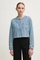 Džínová bunda OUI modrá barva, přechodná, oversize, 91791