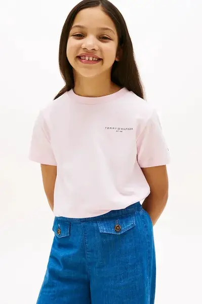 Tričko Tommy Hilfiger růžová barva, KS0KS00594