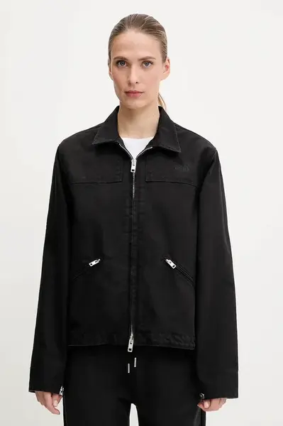 Bavlněná bunda The North Face Cedar Canvas Work černá barva, přechodná, oversize, NF0A8B99JK31