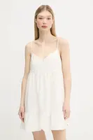 Bavlněné šaty Tommy Jeans béžová barva, mini, DW0DW21165