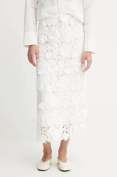 Sukně MUNTHE POMI bílá barva, maxi, 252120325228