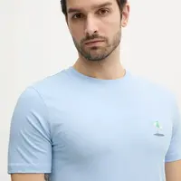 Bavlněné tričko Lindbergh modrá barva, s aplikací, 30-400235