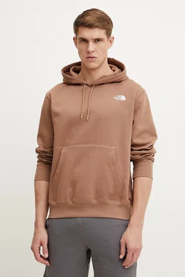 Mikina The North Face Essential pánská, hnědá barva, s kapucí, hladká, NF0A89ES6IH1