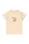Dětské bavlněné tričko Konges Sløjd FAMO PUFF TEE GOTS béžová barva, KS102603
