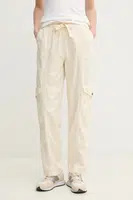 Kalhoty Pepe Jeans HADDA PANT dámské, béžová barva, kapsáče, high waist, PL211809