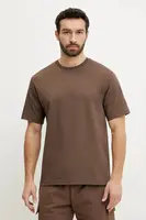 Bavlněné tričko The North Face Relaxed hnědá barva, s aplikací, NF0A8C351OI1