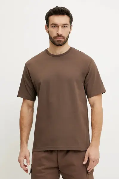 Bavlněné tričko The North Face Relaxed hnědá barva, s aplikací, NF0A8C351OI1