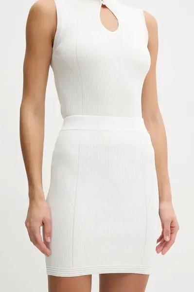 Sukně Guess MALIA béžová barva, mini, pouzdrová, W5GD88 Z3L10