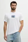 Bavlněné tričko Calvin Klein pánské, bílá barva, s potiskem, LV04RC854G