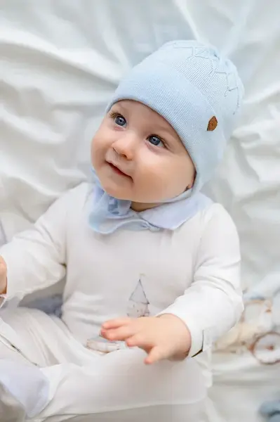 Dětská čepice Jamiks MARIANO modrá barva, z tenké pleteniny, JWH118