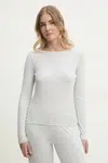 Tričko s dlouhým rukávem Abercrombie & Fitch šedá barva, KI139-5196