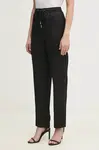Kalhoty Dkny dámské, černá barva, jednoduché, high waist, P5AK7A36