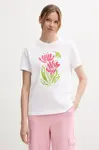 Bavlněné tričko United Colors of Benetton dámské, bílá barva, 3BL0D10AK