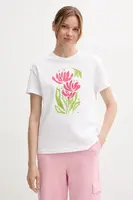 Bavlněné tričko United Colors of Benetton dámské, bílá barva, 3BL0D10AK