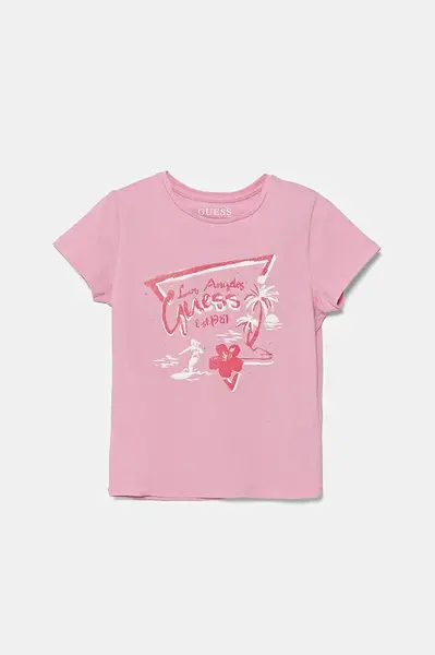 Dětské tričko Guess růžová barva, J5GI30 K6YW4