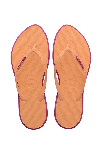 Žabky Havaianas SLIM POINT dámské, oranžová barva, 4149584.4622