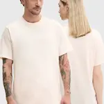 Bavlněné tričko Converse béžová barva, s aplikací, 10023876-A47