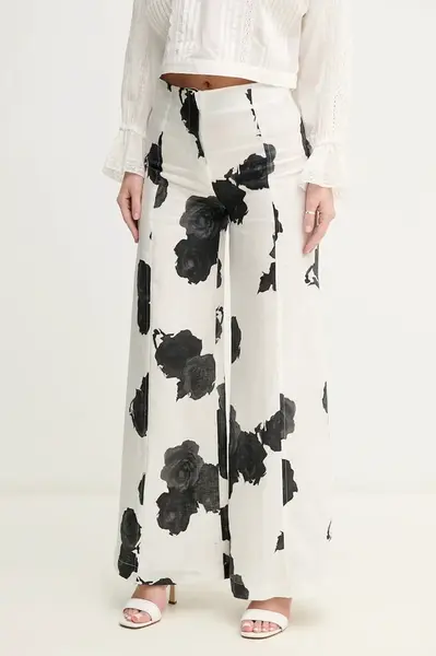 Lněné kalhoty Liviana Conti