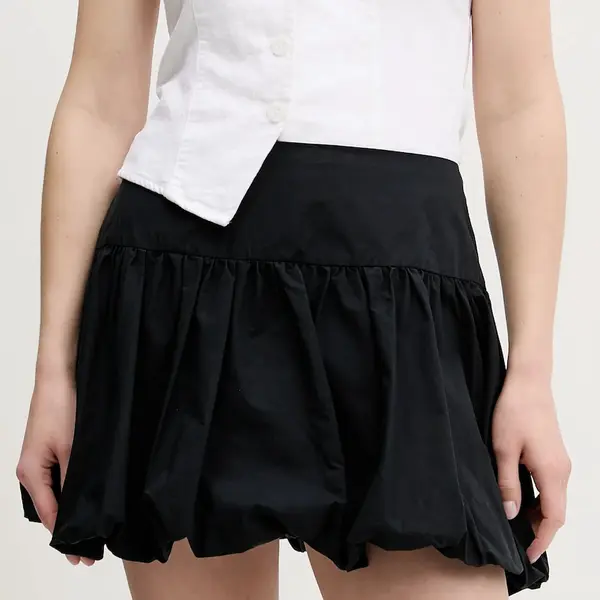 Bavlněná sukně Abercrombie & Fitch černá barva, mini, áčková, KI143-5062