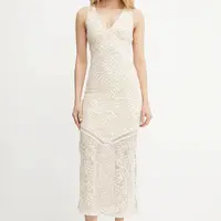 Šaty Guess CHRISTEL béžová barva, maxi, přiléhavé, W5GT37 KCS90