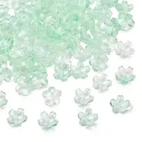 60G Baking Painted Transparent Glass Bead Caps