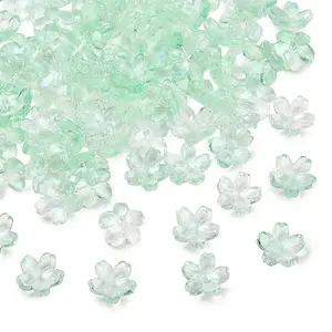 60G Baking Painted Transparent Glass Bead Caps