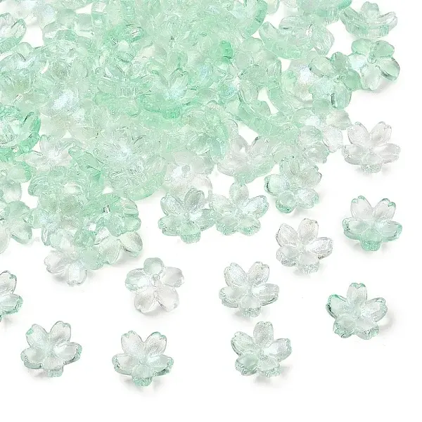60G Baking Paint Transparent Glass Bead Caps