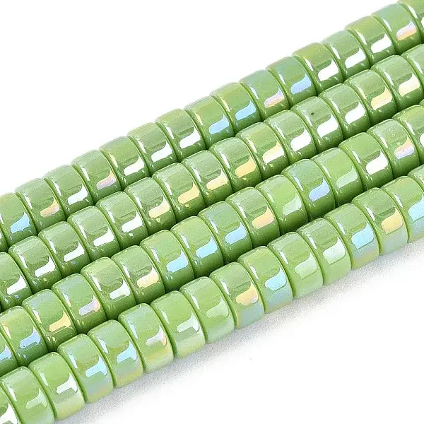 AB Color Plated Opaque Glass Beads Strands