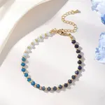 Brass & Dyed Natural Malaysia Jade Rondelle Beaded Bracelets for Women