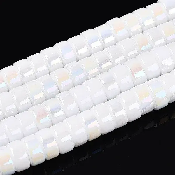 AB Color Plated Opaque Glass Beads Strands